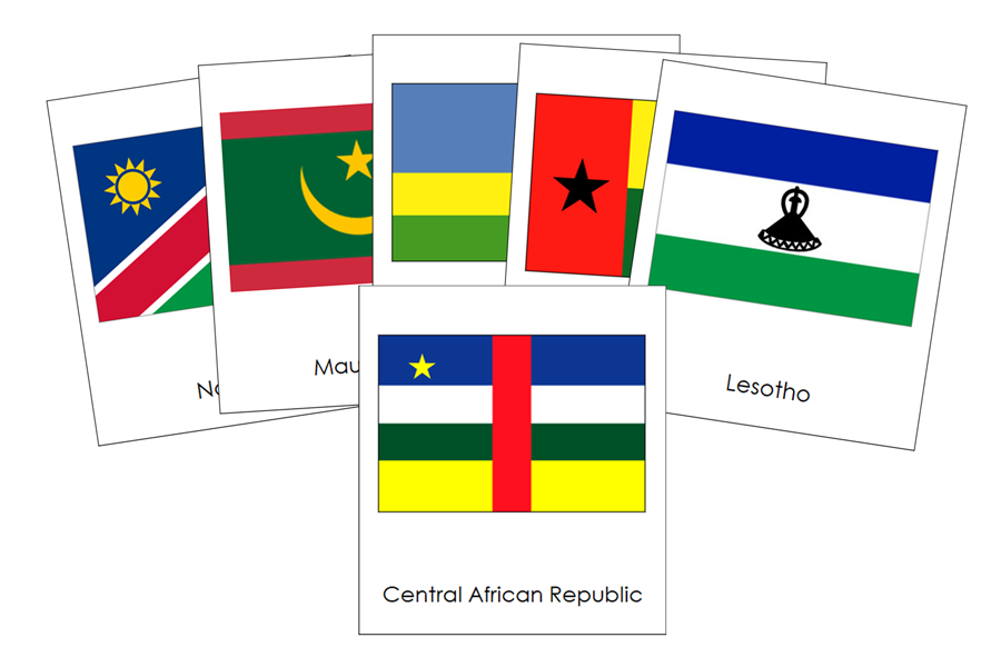 Flags of Africa 3-Part Cards by Montessori Print Shop