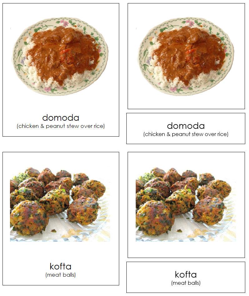 Foods of Africa 3-Part Cards by Montessori Print Shop