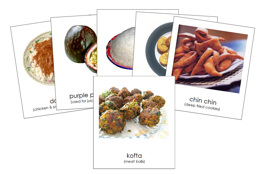 Foods of Africa 3-Part Cards by Montessori Print Shop