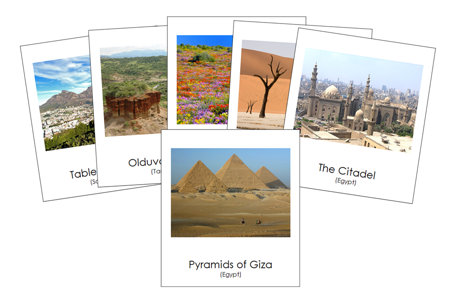 Landmarks of Africa 3-Part Cards by Montessori Print Shop
