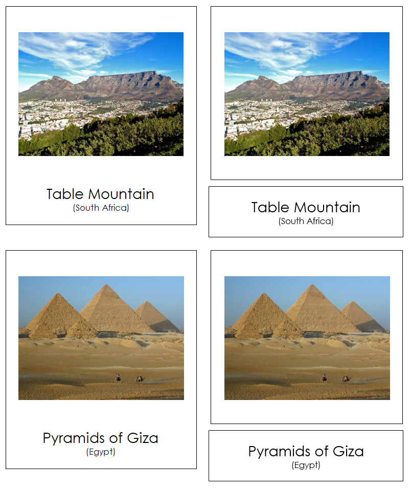 Landmarks of Africa 3-Part Cards by Montessori Print Shop
