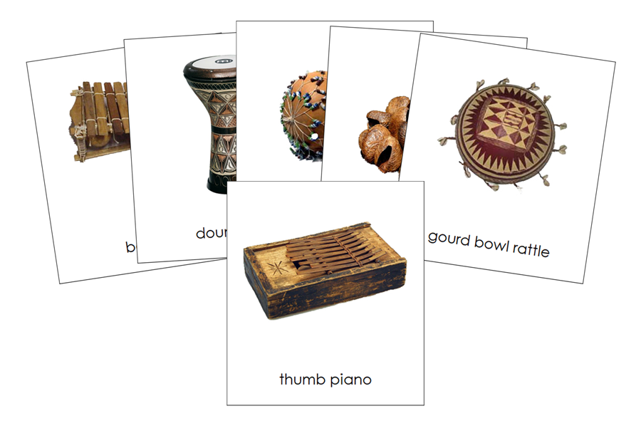 Musical Instruments of the World 3-Part Continent Cards Bundle - Montessori Print Shop Digital Download