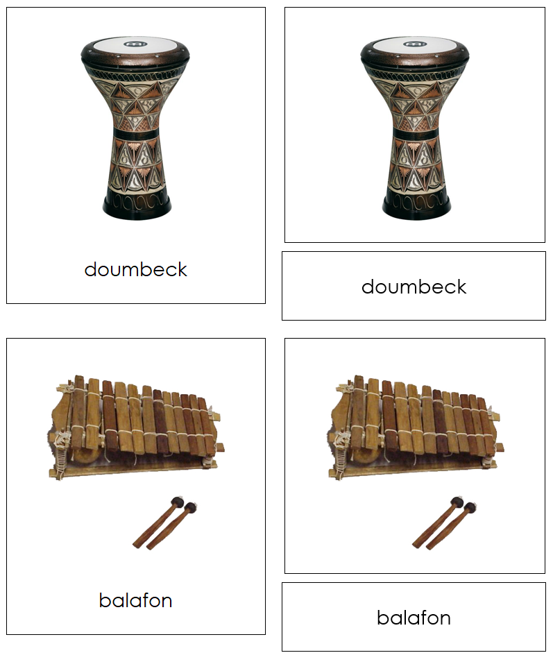 Musical Instruments of Africa 3-Part Cards by Montessori Print Shop