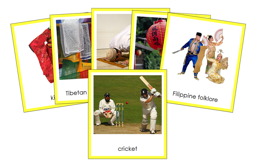 Culture of Asia 3-Part Cards (color-coded) by Montessori Print Shop