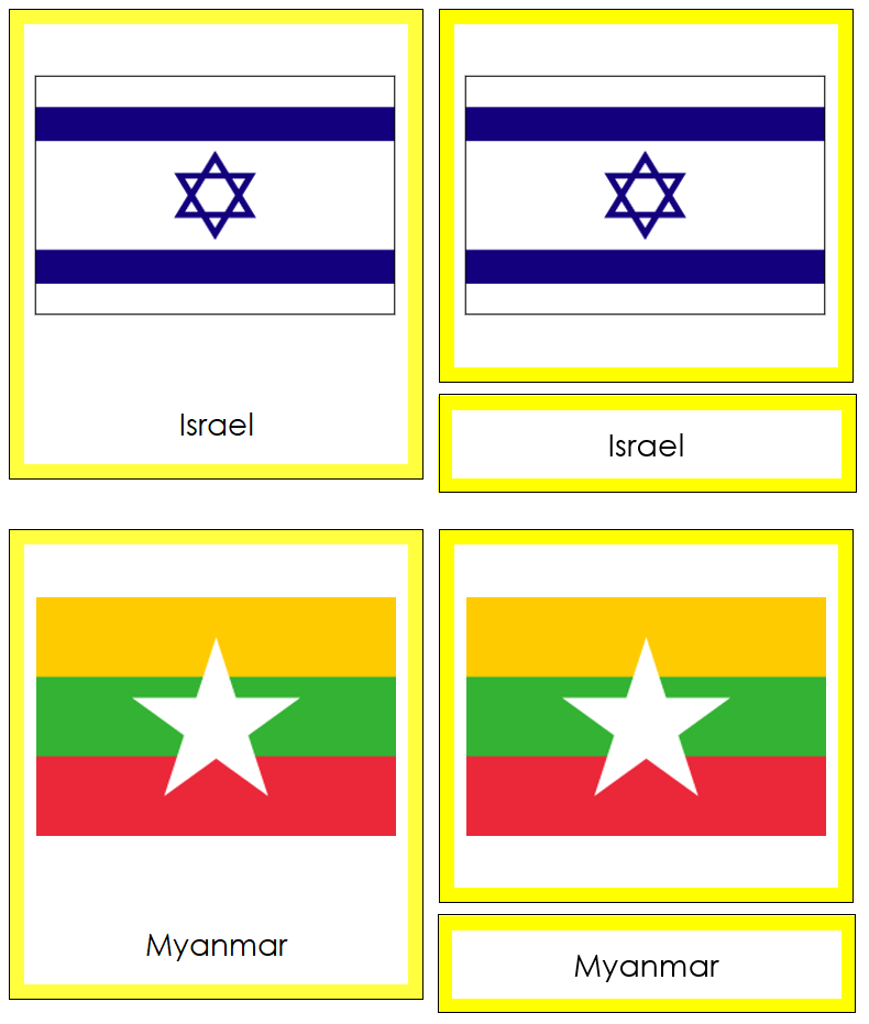 Flags of Asia 3-Part Cards by Montessori Print Shop