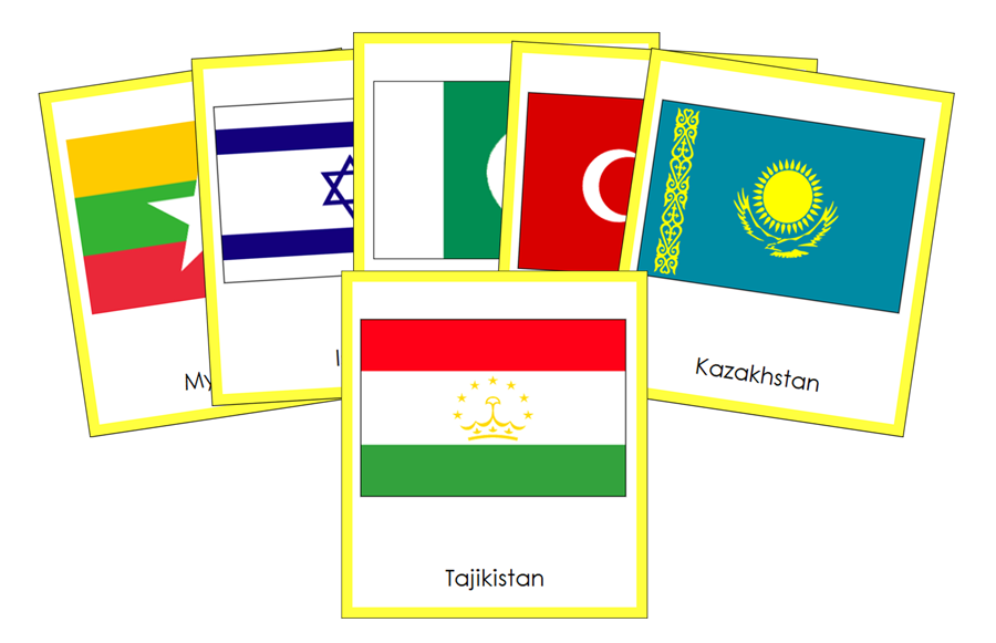 Flags of Asia 3-Part Cards by Montessori Print Shop