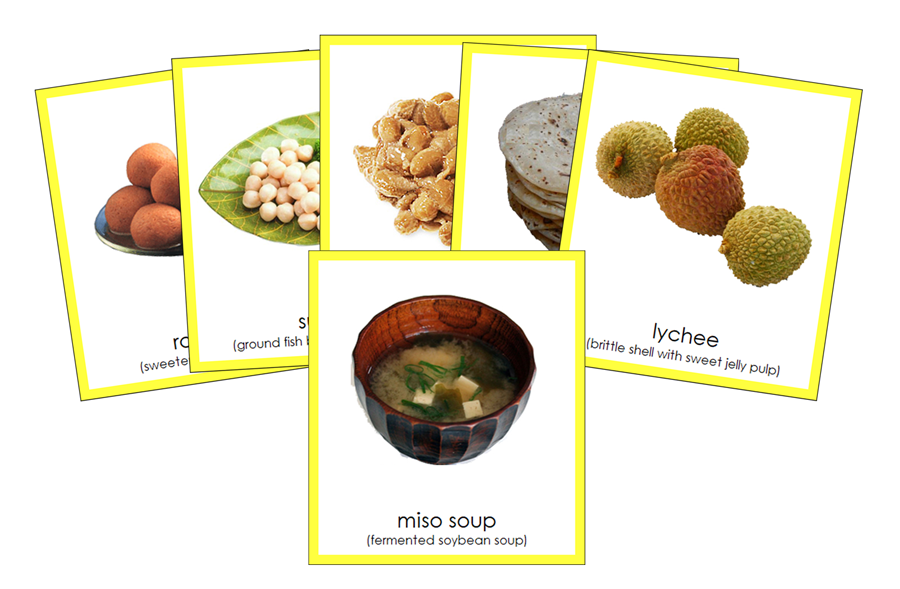 Foods of Asia 3-Part Cards by Montessori Print Shop