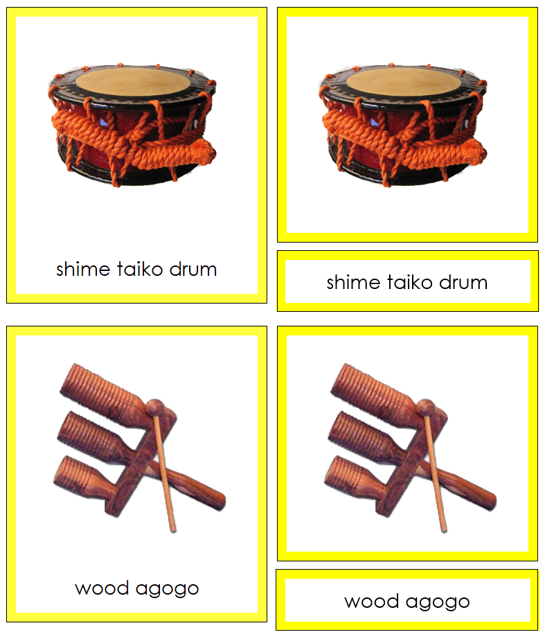 Musical Instruments of Asia 3-Part Cards by Montessori Print Shop