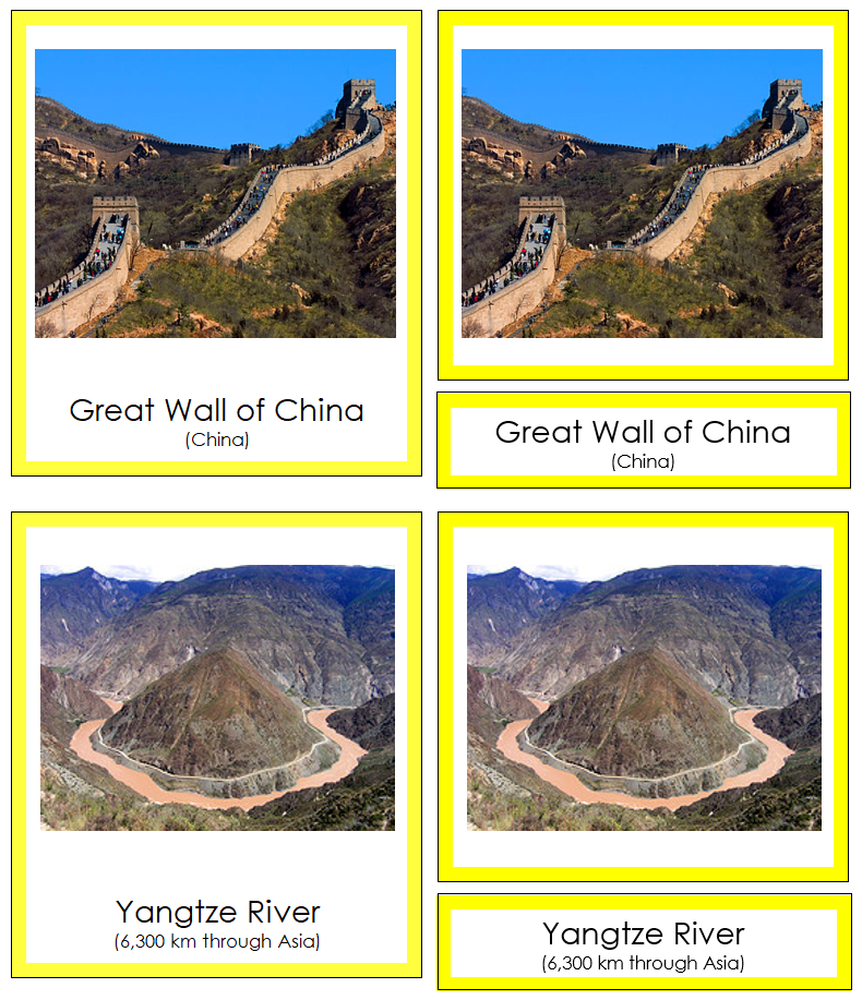 Landmarks of Asia 3-Part Cards by Montessori Print Shop