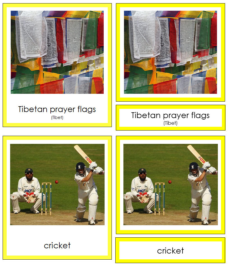 Culture of Asia 3-Part Cards (color-coded) by Montessori Print Shop