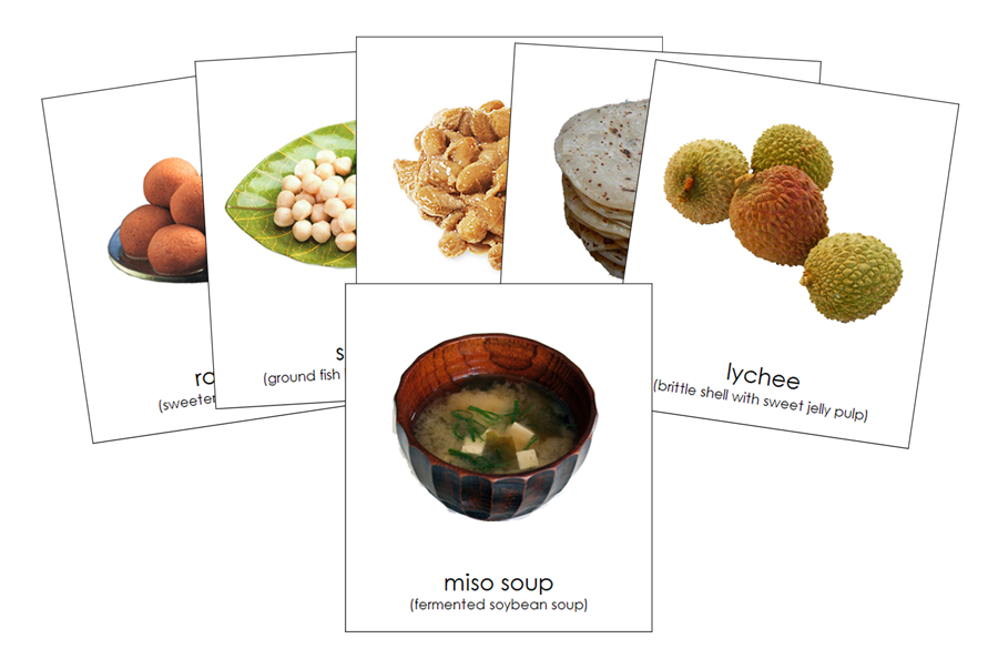 Foods of Asia 3-Part Cards by Montessori Print Shop