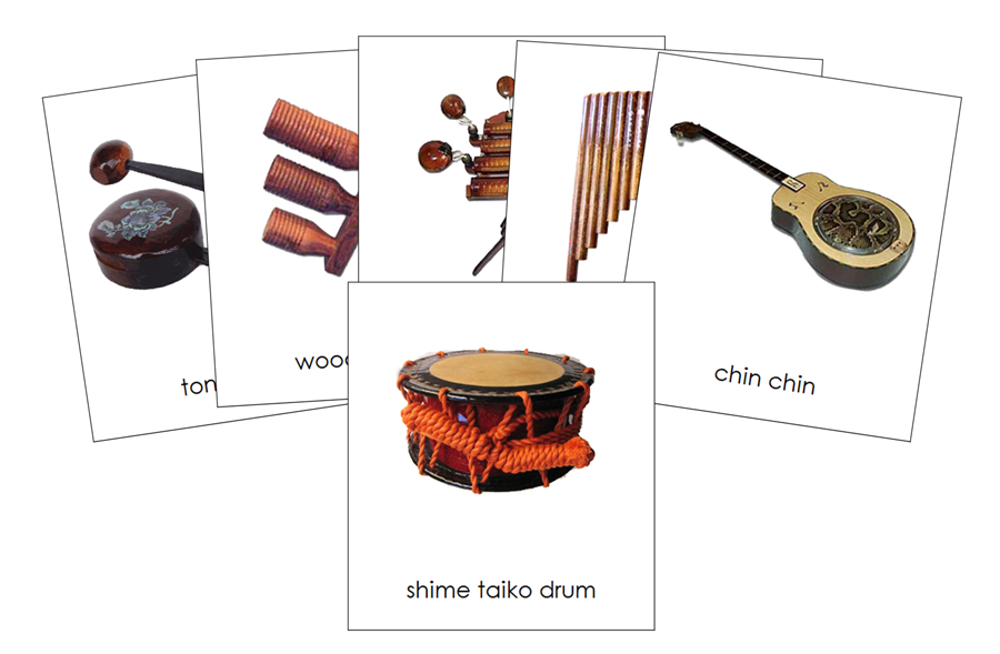 Musical Instruments of Asia 3-Part Cards by Montessori Print Shop