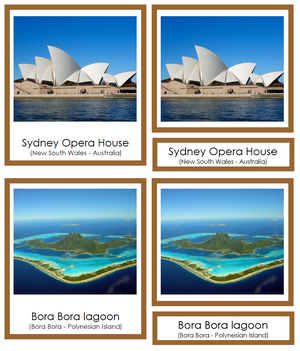 Australian/Oceanian Landmarks (color-coded) - Montessori Print Shop