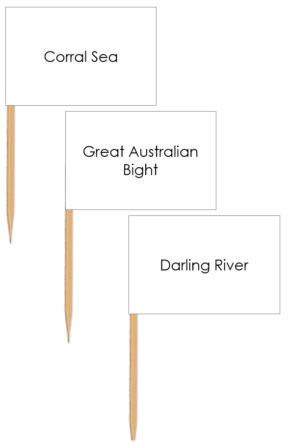 Waterways of Australia: Pin Flags - Montessori Print Shop geography materials