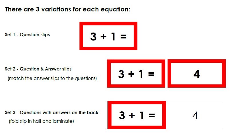Math Operations Equation Slips (color) - Montessori Print Shop Digital Download math