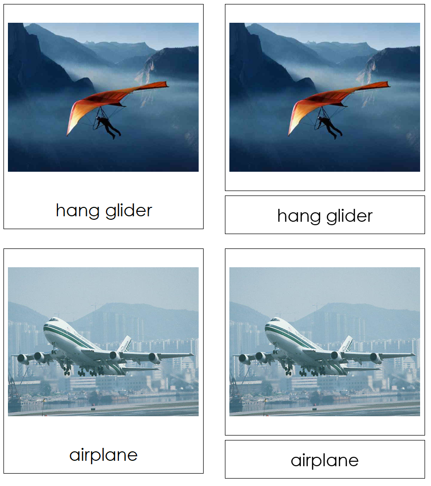 Air Transportation 3-Part Cards - Montessori Print Shop