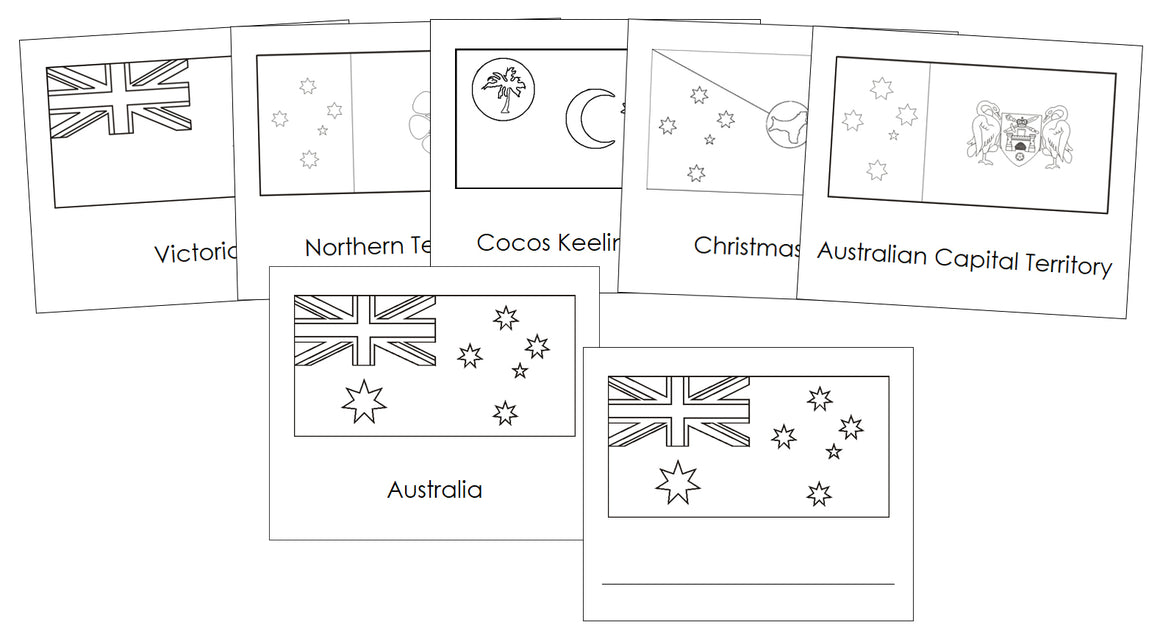 Flags of Australia Blackline Masters by Montessori Print Shop