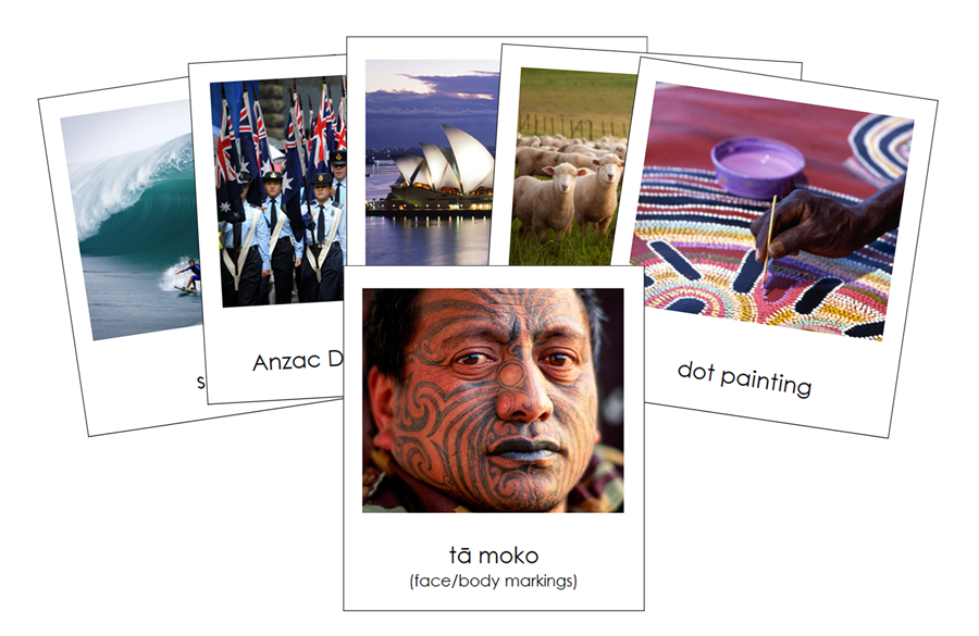 Culture of Australia/Oceania 3-Part Cards by Montessori Print Shop