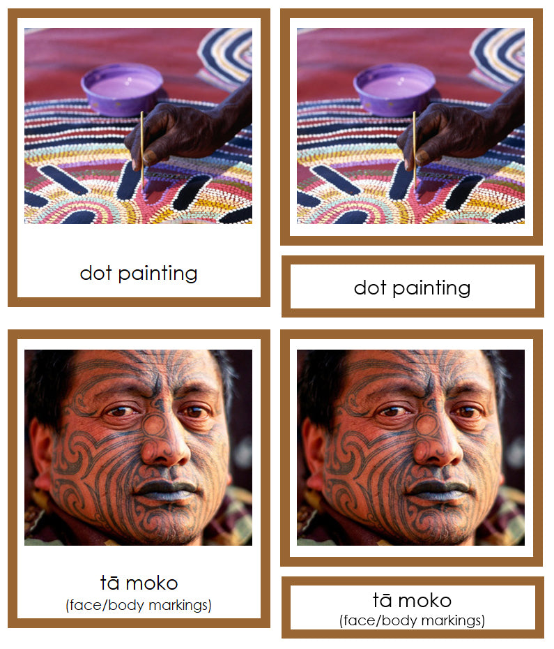 Culture of Australia/Oceania 3-Part Cards by Montessori Print Shop