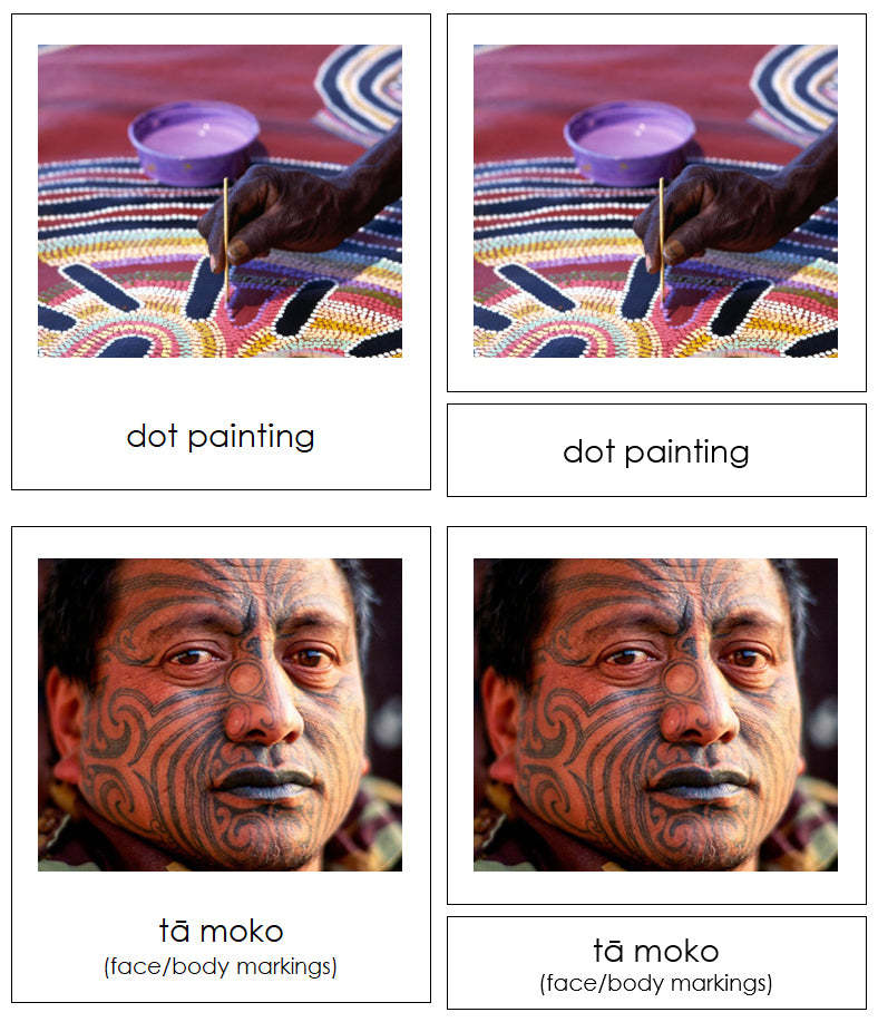 Culture of Australia/Oceania 3-Part Cards by Montessori Print Shop