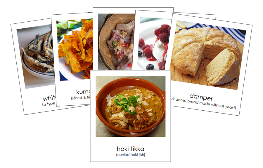 Foods from Australia/Oceania 3-Part Cards by Montessori Print Shop