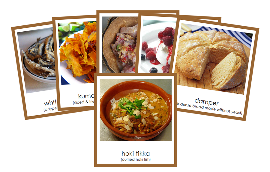 Foods of Australia/Oceania 3-Part Cards by Montessori Print Shop