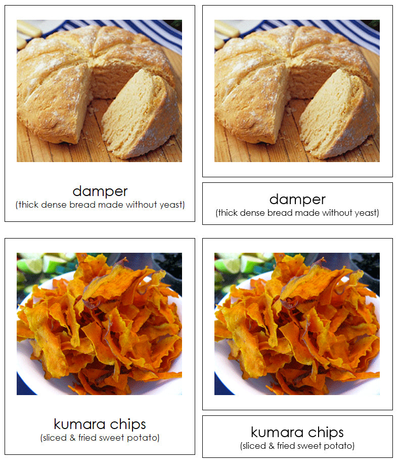 Foods from Australia/Oceania 3-Part Cards by Montessori Print Shop