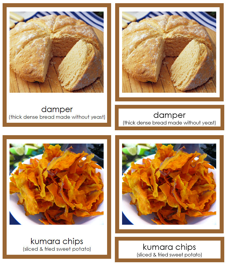 Foods of Australia/Oceania 3-Part Cards by Montessori Print Shop