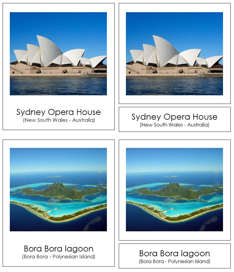 Landmarks of Australia/Oceania 3-Part Cards by Montessori Print Shop