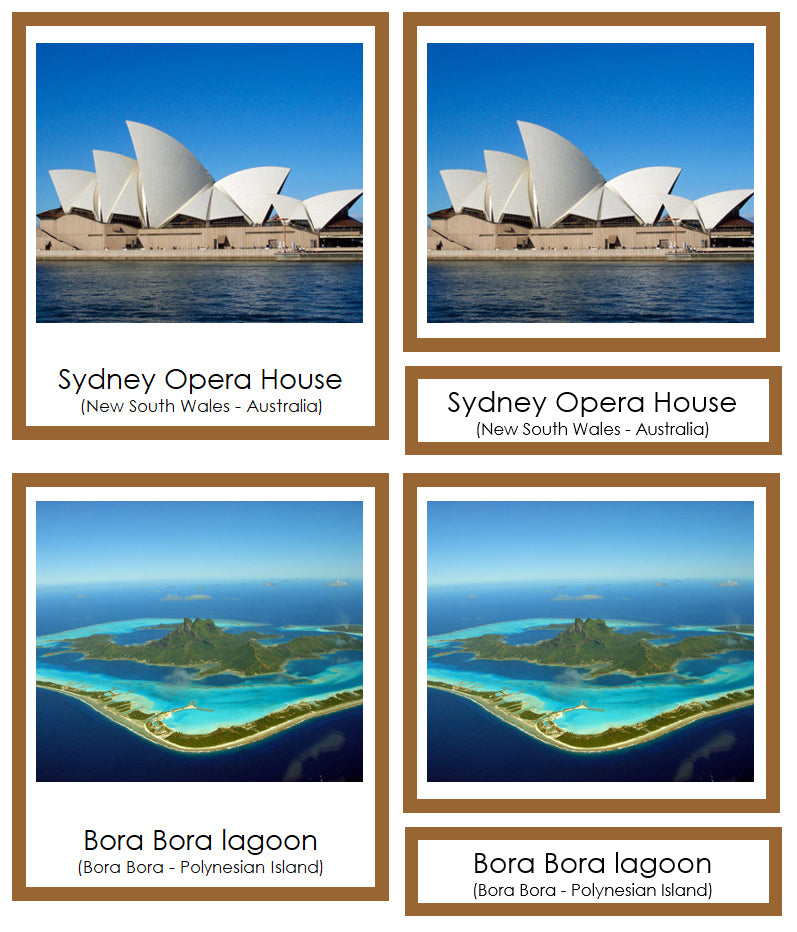 Landmarks of Australia/Oceania 3-Part Cards by Montessori Print Shop