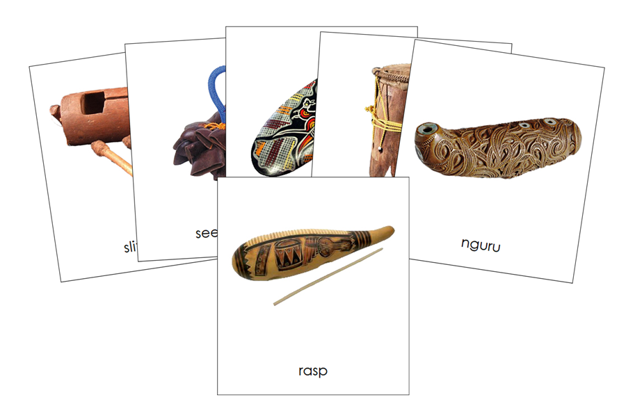 Musical Instruments of Australia/Oceania 3-Part Cards by Montessori Print Shop