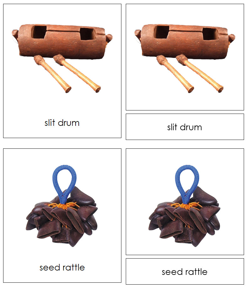 Musical Instruments of Australia/Oceania 3-Part Cards by Montessori Print Shop