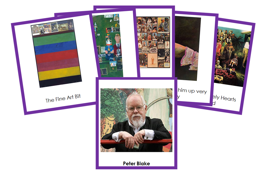 Peter Blake Art Cards (color-coded) - Montessori Print Shop Digital Download