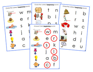 Montessori Blue Initial Sound Choice Cards - Montessori language cards - Montessori Print Shop