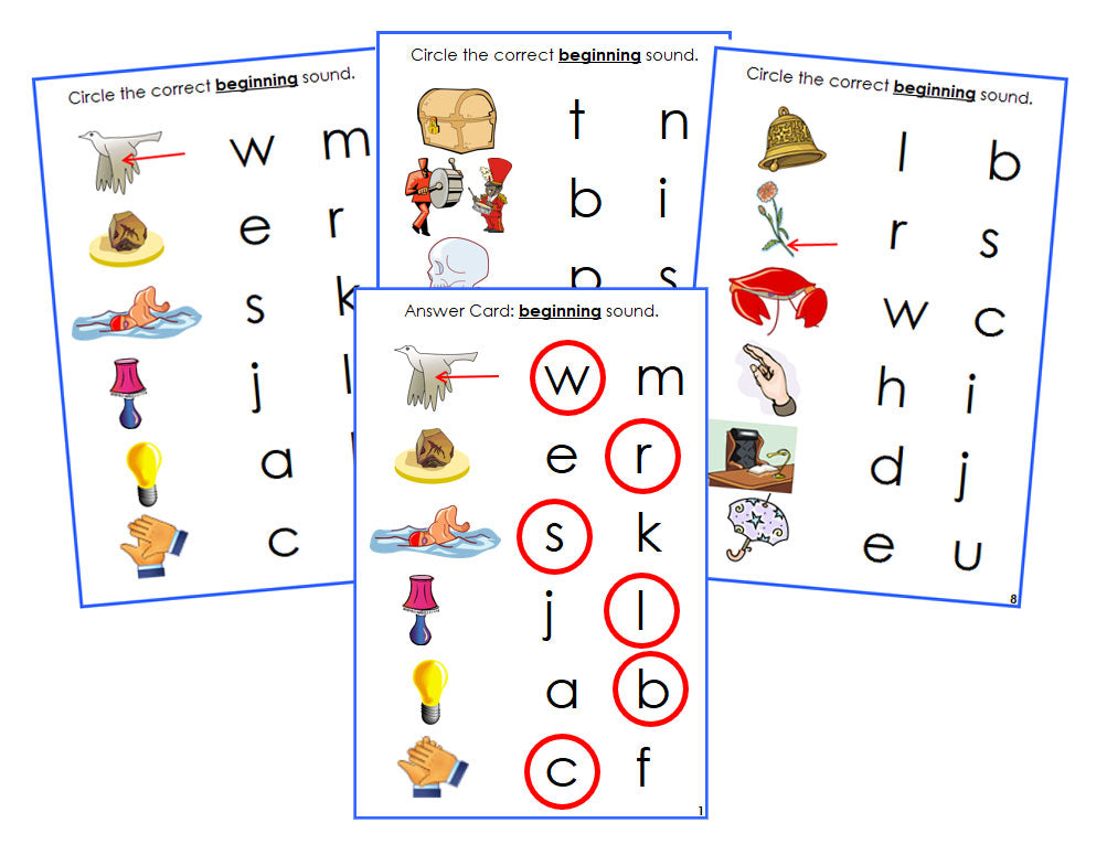 Montessori Blue Initial Sound Choice Cards - Montessori language cards - Montessori Print Shop