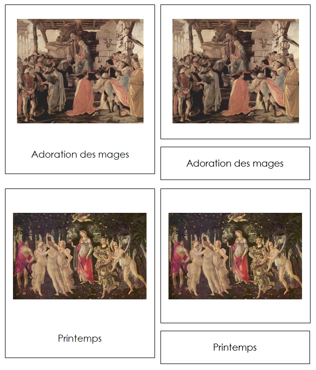 French - Sandro Botticelli Art Cards - Montessori Print Shop