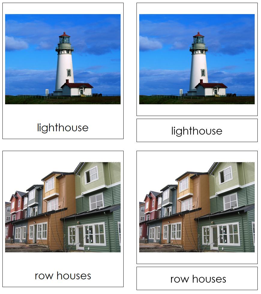 Types of Buildings 3-Part Cards by Montessori Print Shop