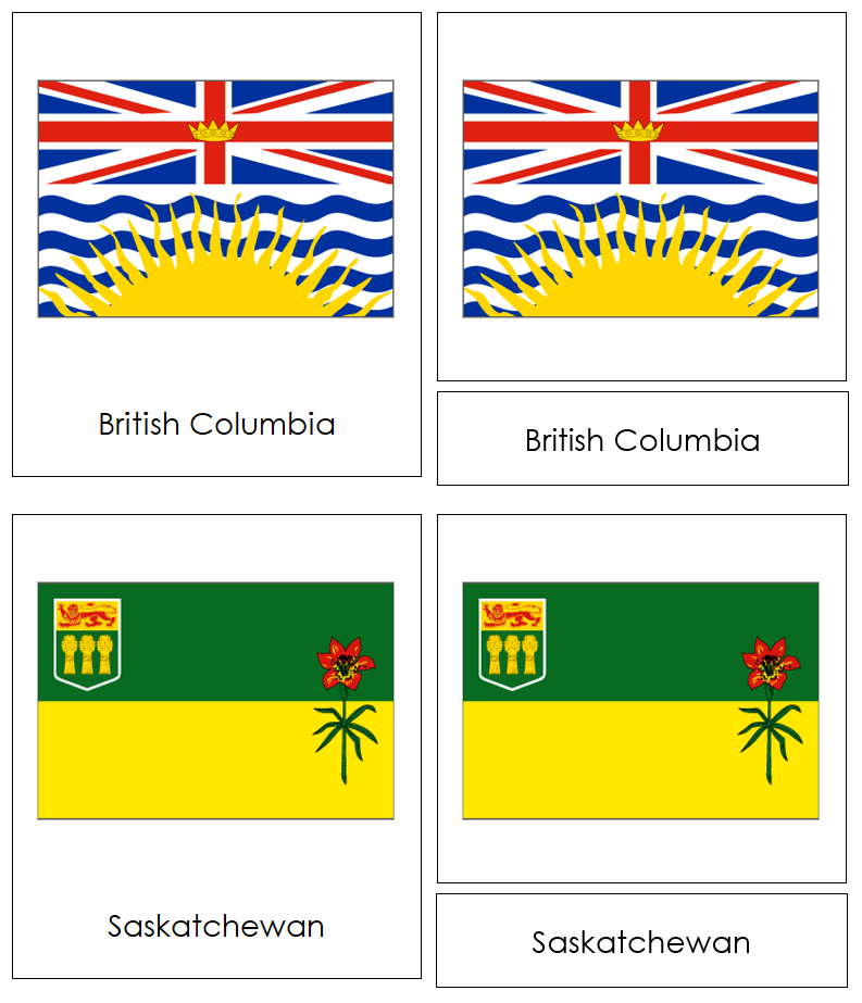 Flags of Canada 3-Part Cards by Montessori Print Shop