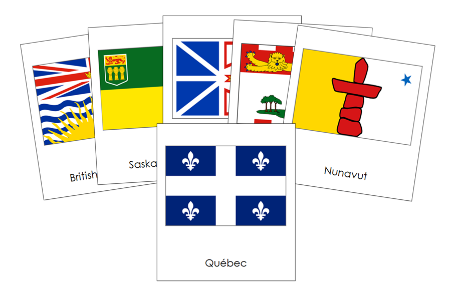 Flags of Canada 3-Part Cards by Montessori Print Shop