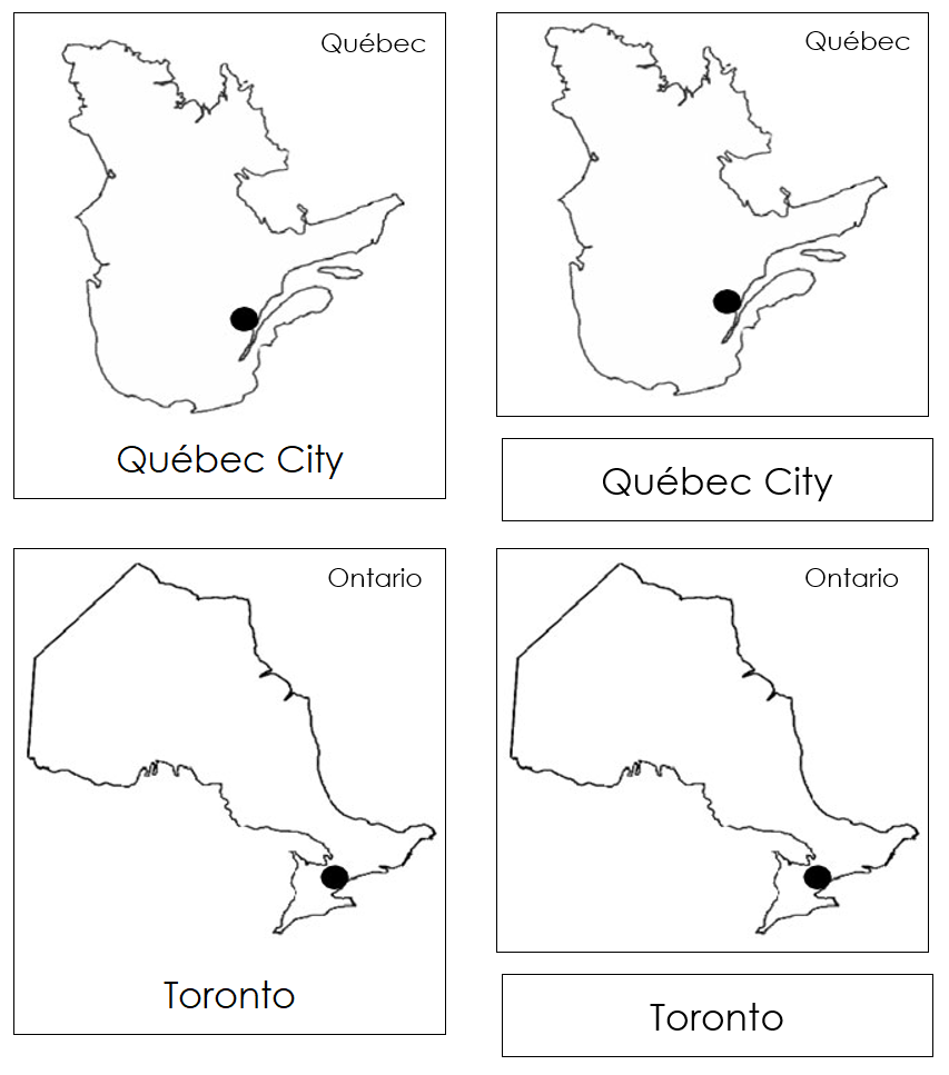 Capital Cities of Canada 3-Part Cards by Montessori Print Shop
