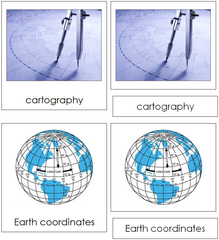 Cartography Nomenclature 3-Part Cards by Montessori Print Shop