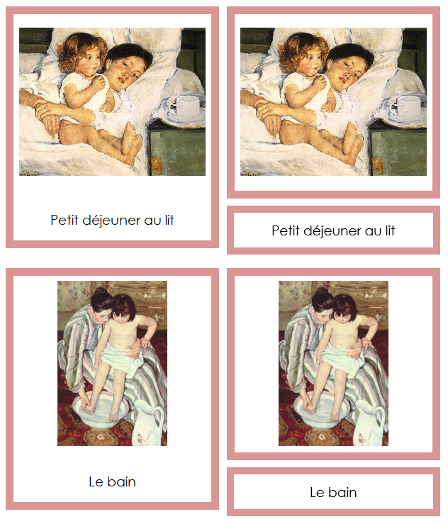 French - Mary Cassatt Art Cards (borders) - Montessori Print Shop