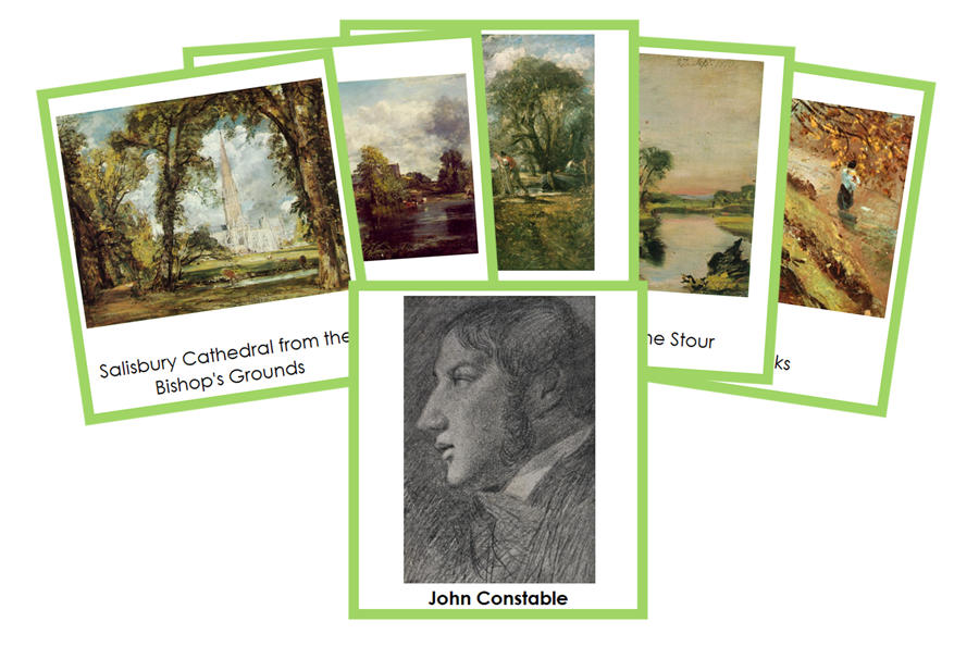 John Constable Art Cards (color-coded) - Montessori Print Shop Digital Download