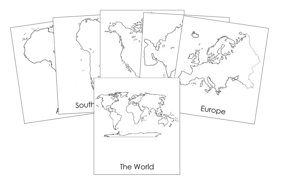 World Continents 3-Part Cards by Montessori Print Shop
