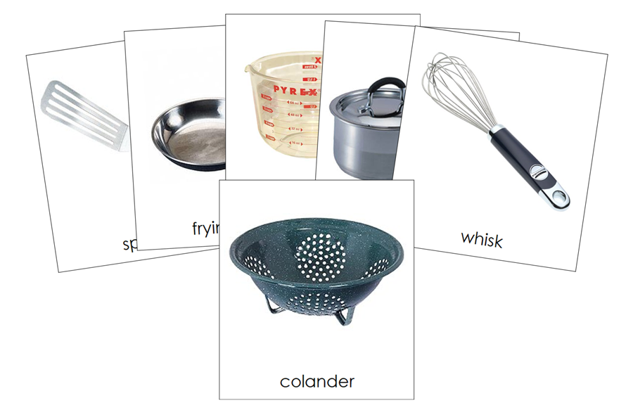 Types of Cookware Items 3-Part Cards by Montessori Print Shop
