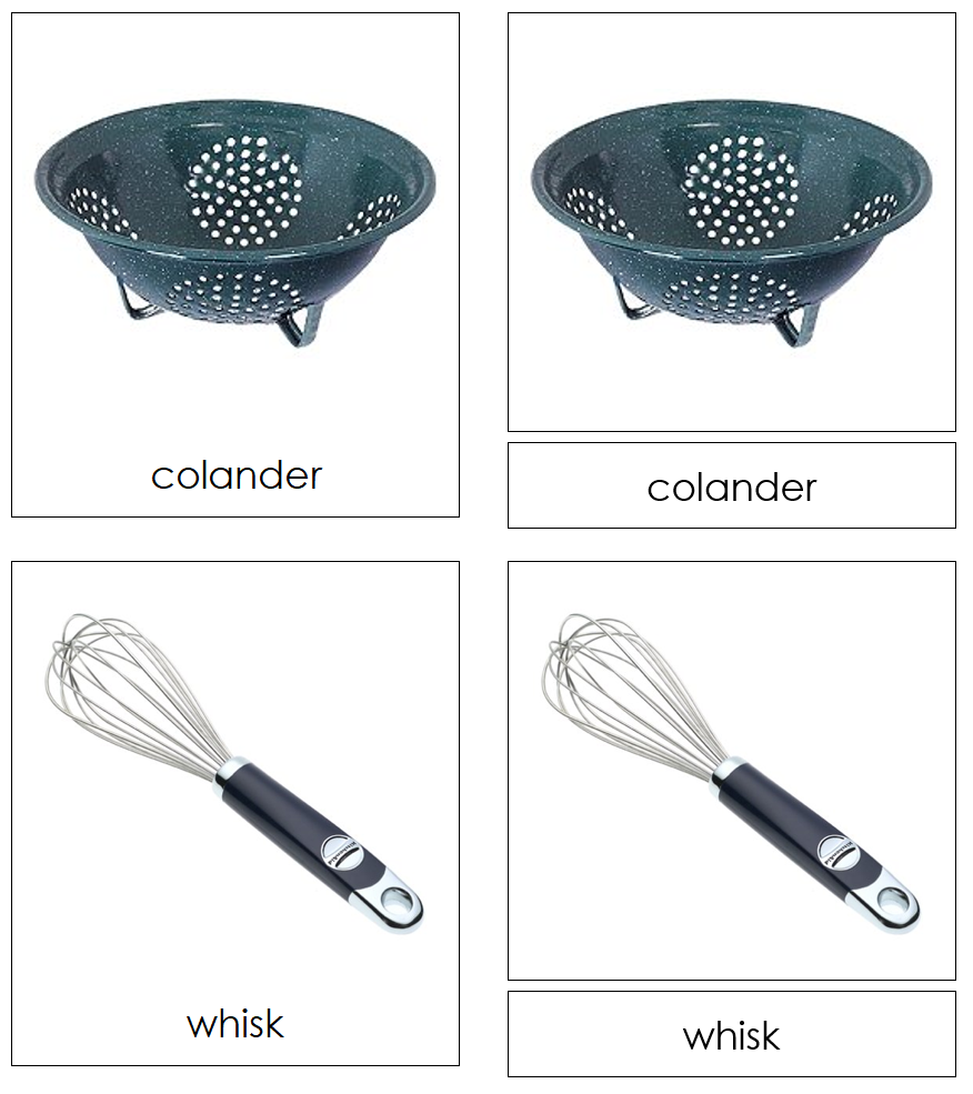 Types of Cookware Items 3-Part Cards by Montessori Print Shop