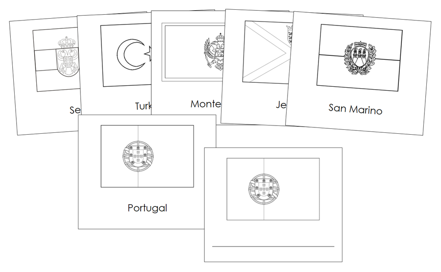 Flags of Europe Blackline Masters by Montessori Print Shop