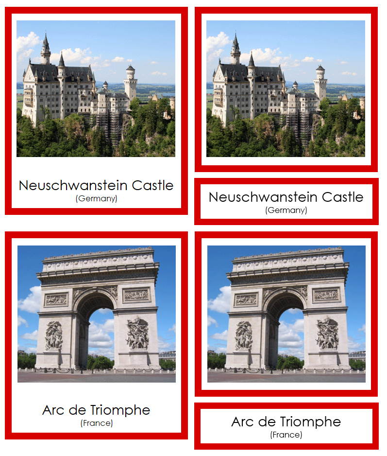 Landmarks of Europe (color-coded)