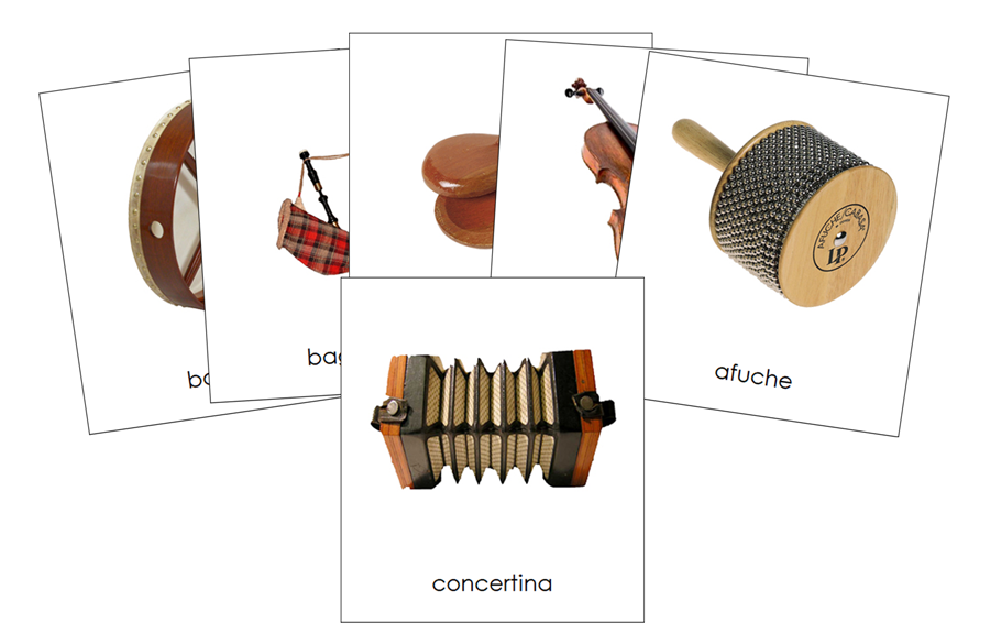 Musical Instruments of Europe 3-Part Cards by Montessori Print Shop