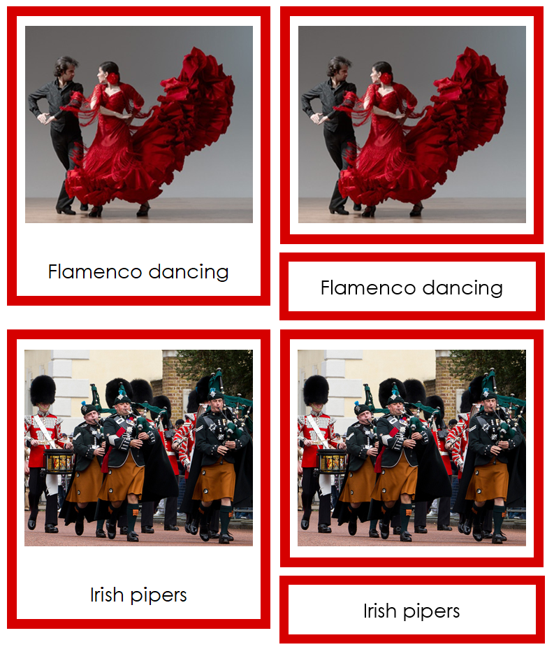 Culture of Europe 3-Part Cards (color-coded) by Montessori Print Shop